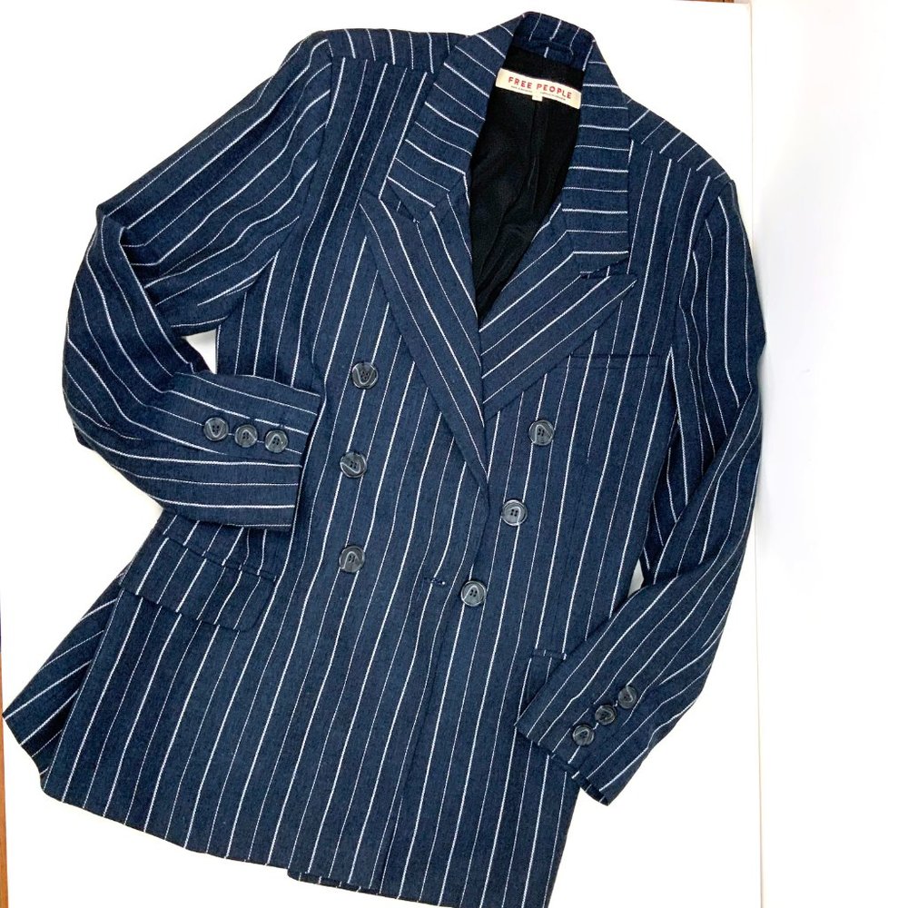 Free People Ashby Double Breasted Button Front Blazer Size L
